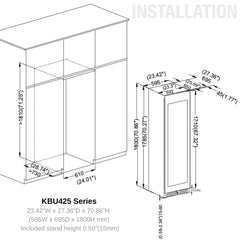 Large Beverage Refrigerator With Low-E Glass Door 630 Cans - KingsBottle KBU425BX - Premier Home Living