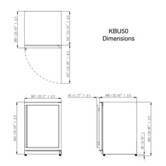 48" Glass Door Wine And Beverage Fridge Center Built In KingsBottle KBU50BW3-FG - Premier Home Living