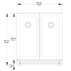 30" Under Counter Low-E Glass Door Wine and Beer Cooler Combo - KingsBottle KBUSF66BW - Premier Home Living