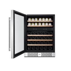 Empava 24-Inch 46 Bottles Freestanding Built-In Dual Zone Wine Cooler (EMPV-WC04D)