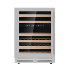 24 Inch Under Counter LOW-E Glass Door Dual Zone Wine Cooler - KingsBottle KBU145DX - Premier Home Living