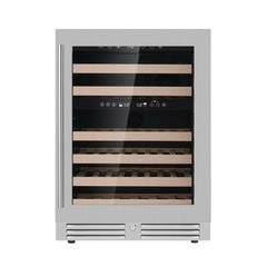 24 Inch Under Counter LOW-E Glass Door Dual Zone Wine Cooler - KingsBottle KBU145DX - Premier Home Living