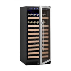 KingsBottle 24" Wide Stainless Steel 100 Bottle Single Zone Wine Cooler - KBU100WX