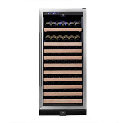 KingsBottle 24" Wide Stainless Steel 100 Bottle Single Zone Wine Cooler - KBU100WX