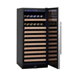 KingsBottle 24" Wide Stainless Steel 100 Bottle Single Zone Wine Cooler - KBU100WX