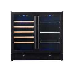 36" Beer and Wine Cooler Combination with Low-E Glass Door - KingsBottle KBU190BW - Premier Home Living