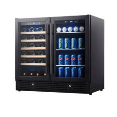 36" Beer and Wine Cooler Combination with Low-E Glass Door - KingsBottle KBU190BW - Premier Home Living