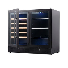 36" Beer and Wine Cooler Combination with Low-E Glass Door - KingsBottle KBU190BW - Premier Home Living