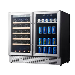 36" Beer and Wine Cooler Combination with Low-E Glass Door - KingsBottle KBU190BW - Premier Home Living