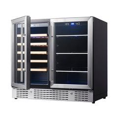 36" Beer and Wine Cooler Combination with Low-E Glass Door - KingsBottle KBU190BW - Premier Home Living