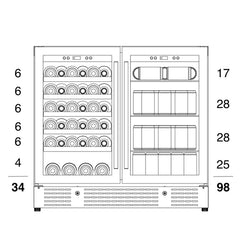 36" Beer and Wine Cooler Combination with Low-E Glass Door - KingsBottle KBU190BW - Premier Home Living