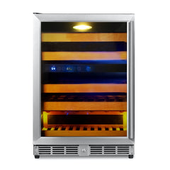 44 Bottles 24 Inch Under Counter Dual Zone Wine Cooler Drinks - KingsBottle KBU50DX