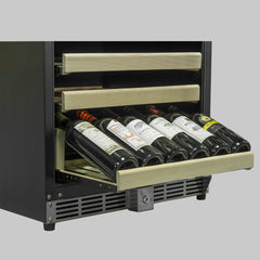 44 Bottles 24 Inch Under Counter Dual Zone Wine Cooler Drinks - KingsBottle KBU50DX