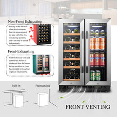 Lanbo Wine & Beverage Center, 18 Bottles, 24'' Wide, Dual Zone – LB36BD - Premier Home Living