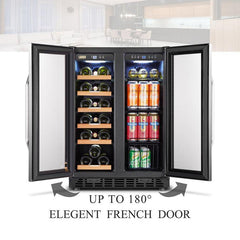 Lanbo Wine & Beverage Center, 18 Bottles, 24'' Wide, Dual Zone – LB36BD - Premier Home Living