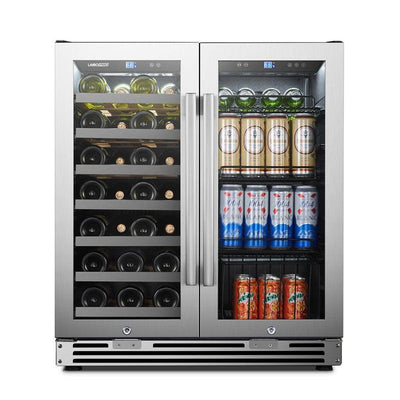 Lanbo Wine & Beverage Center, 31 Bottles, 30'' Wide, Dual Zone – LP66B - Premier Home Living