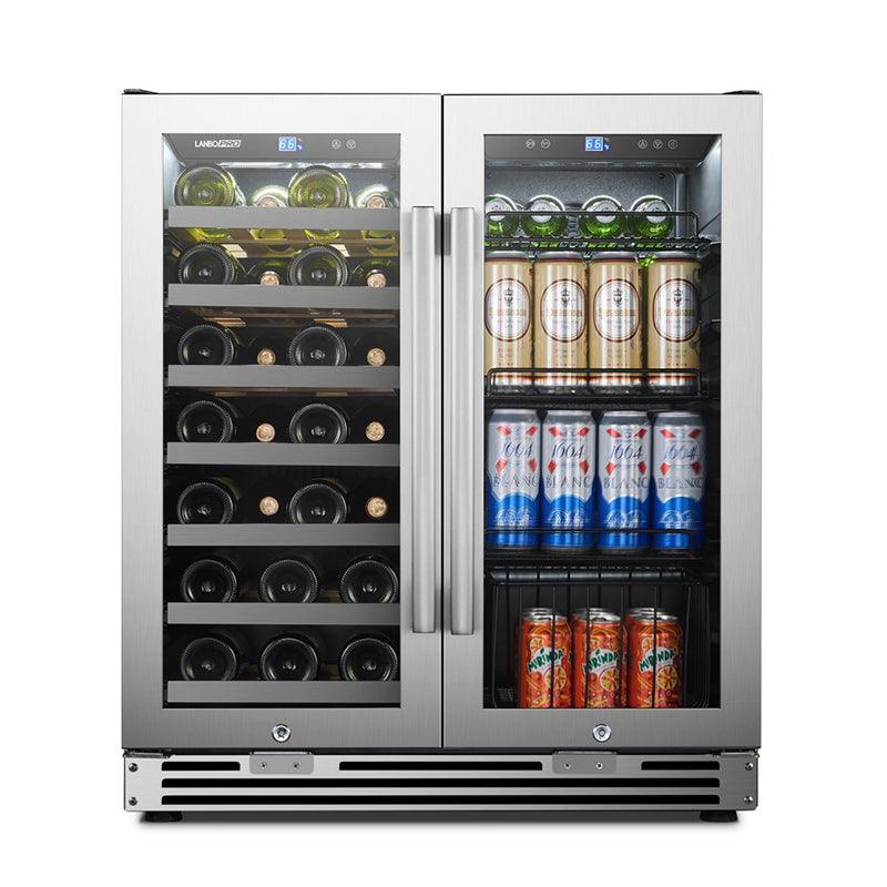 Lanbo Wine & Beverage Center, 31 Bottles, 30'' Wide, Dual Zone – LP66B - Premier Home Living