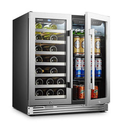 Lanbo Wine & Beverage Center, 31 Bottles, 30'' Wide, Dual Zone – LP66B - Premier Home Living