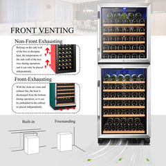 Lanbo Wine Cooler, 133 Bottles, 24'' Wide, Dual Zone – LW133DD - Premier Home Living