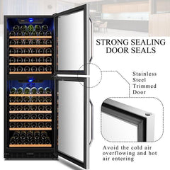 Lanbo Wine Cooler, 133 Bottles, 24'' Wide, Dual Zone – LW133DD - Premier Home Living