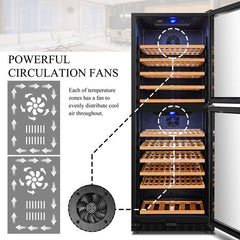 Lanbo Wine Cooler, 133 Bottles, 24'' Wide, Dual Zone – LW133DD - Premier Home Living