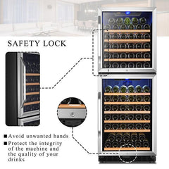 Lanbo Wine Cooler, 133 Bottles, 24'' Wide, Dual Zone – LW133DD - Premier Home Living