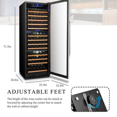 Lanbo Wine Cooler, 149 Bottles, 24'' Wide, Triple Zone – LW144T - Premier Home Living