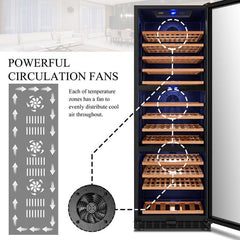 Lanbo Wine Cooler, 149 Bottles, 24'' Wide, Triple Zone – LW144T - Premier Home Living