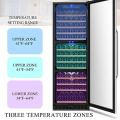 Lanbo Wine Cooler, 149 Bottles, 24'' Wide, Triple Zone – LW144T - Premier Home Living