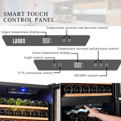 Lanbo Wine Cooler, 152 Bottles, 24'' Wide, Dual Zone – LW162DD - Premier Home Living