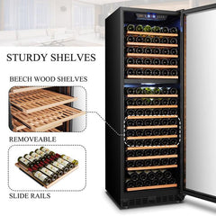 Lanbo Wine Cooler, 160 Bottles, 24'' Wide, Dual Zone – LW165D - Premier Home Living