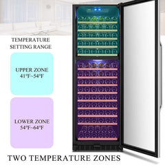 Lanbo Wine Cooler, 160 Bottles, 24'' Wide, Dual Zone – LW165D - Premier Home Living