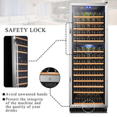 Lanbo Wine Cooler, 160 Bottles, 24'' Wide, Dual Zone – LW165D - Premier Home Living