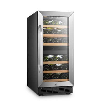 Lanbo Wine Cooler, 28 Bottles, 15'' Wide, Dual Zone – LW28D - Premier Home Living