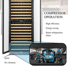 Lanbo Wine Cooler, 287 Bottles, 33'' Wide, Dual Zone – LW328DD - Premier Home Living