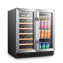 Lanbo Wine & Beverage Center, 33 Bottles, 30'' Wide, Dual Zone – LW3370B - Premier Home Living