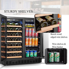 Lanbo Wine & Beverage Center, 33 Bottles, 30'' Wide, Dual Zone – LW3370B - Premier Home Living