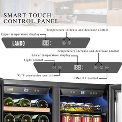 Lanbo Wine & Beverage Center, 33 Bottles, 30'' Wide, Dual Zone – LW3370B - Premier Home Living