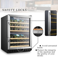 Lanbo Wine Cooler, 46 Bottles, 24'' Wide, Dual Zone – LW46D - Premier Home Living