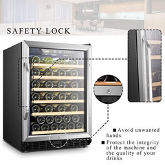 Lanbo Wine Cooler, 52 Bottles, 24'' Wide, Single Zone – LW52S - Premier Home Living