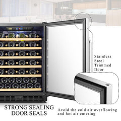 Lanbo Wine Cooler, 52 Bottles, 24'' Wide, Single Zone – LW52S - Premier Home Living