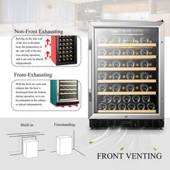 Lanbo Wine Cooler, 52 Bottles, 24'' Wide, Single Zone – LW52S - Premier Home Living