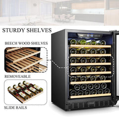 Lanbo Wine Cooler, 52 Bottles, 24'' Wide, Single Zone – LW52S - Premier Home Living