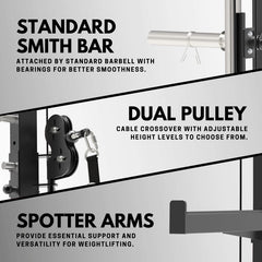 PMAX-4550 Multi Functional Trainer Smith Machine Training System