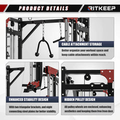 PMAX 5600 Home Gym Smith Machine - Integrated Weight System