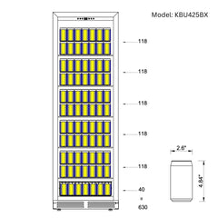 Large Beverage Refrigerator With Low-E Glass Door 630 Cans - KingsBottle KBU425BX - Premier Home Living