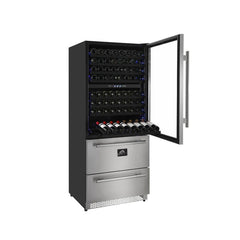 Forno 30-Inch Dual Zone Wine Cooler & Refrigerator Drawer (FWCDR6661-30S)