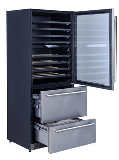 Forno 30-Inch Dual Zone Wine Cooler & Refrigerator Drawer (FWCDR6661-30S)