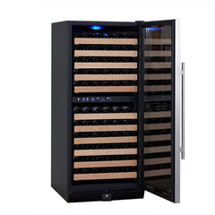 KingsBottle 56" Stainless Steel Freestanding Wine Refrigerator, KBU100DX-SS RHH - Premier Home Living